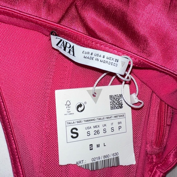 New ZARA Hot Pink Corset Bustier - Picture 5 of 5